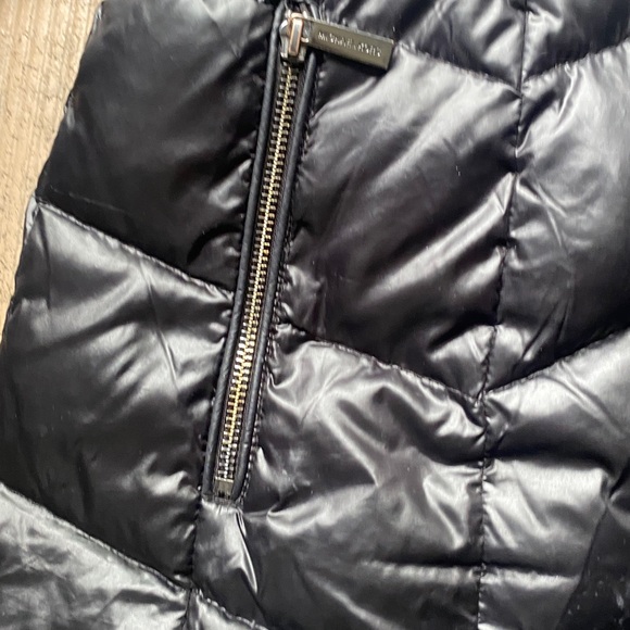 Michael Kors Shiny Black Puffer Coat - Picture 3 of 8